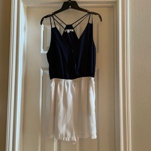 Navy and white romper